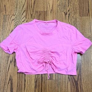 Tess is Pink Ruched Crop Top